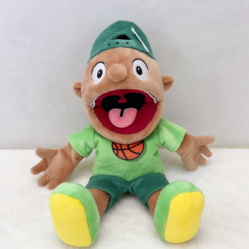 (Jeffy) Jeffy Puppet Soft Plush Toy and His Sister Feebee Puppet Plush Toy Doll, Mischievous Funny Puppets Toy Hand Puppet with Working Mouth for Play House Birthday Christmas Halloween Party Gift for Kid