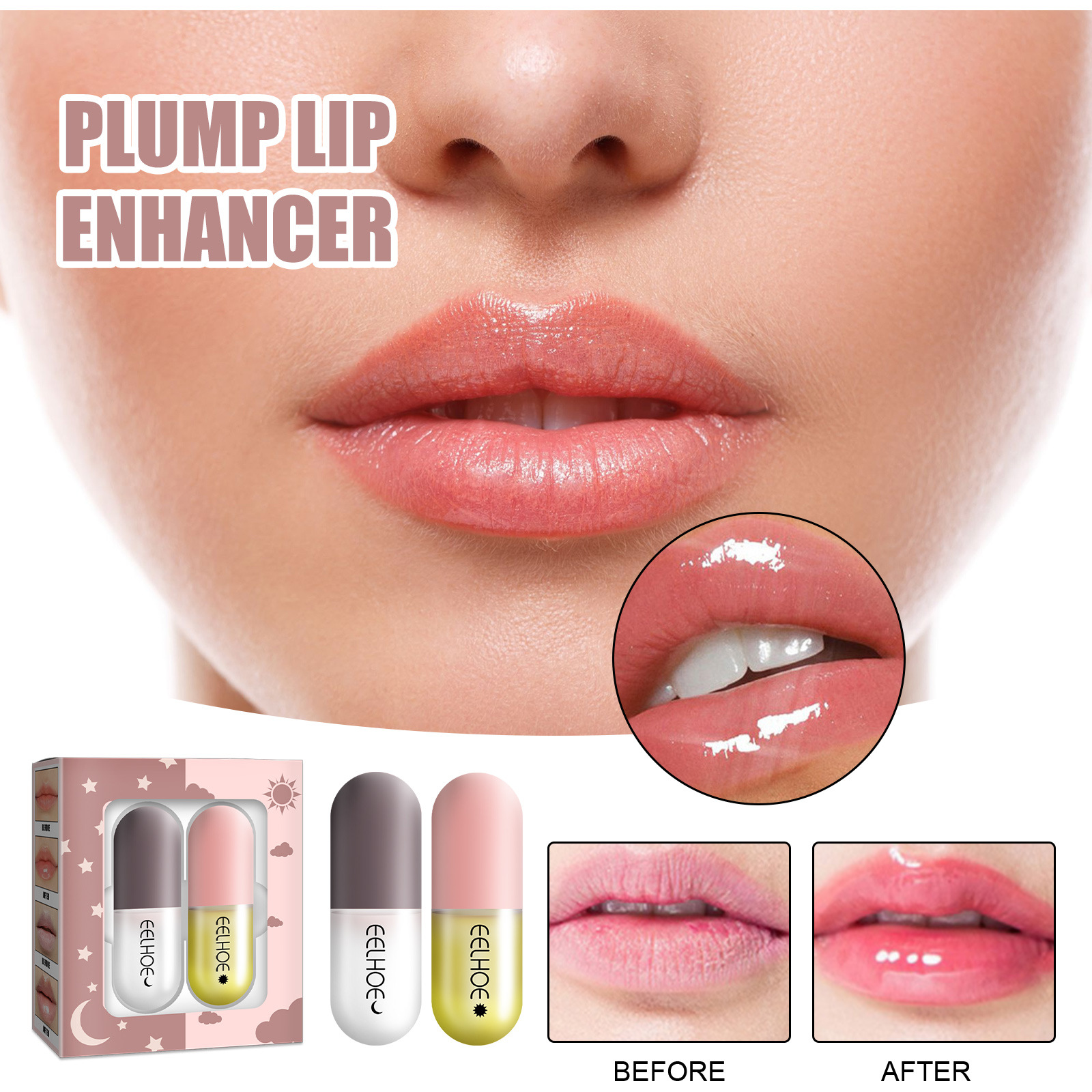 Plump Lip Enhancer Plump Lip Balm Moisturizing Filler Natural Lips Care Essence Kit