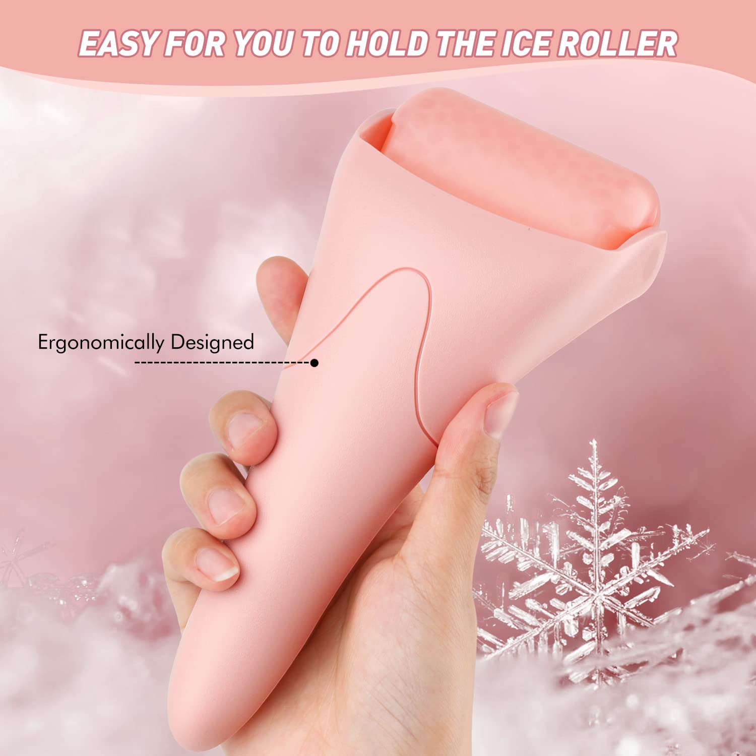 (Pink) Ice Roller for Face Eyes Womens Gifts Face Roller Massager Puffiness Migraine Pain Relief and Minor Injury