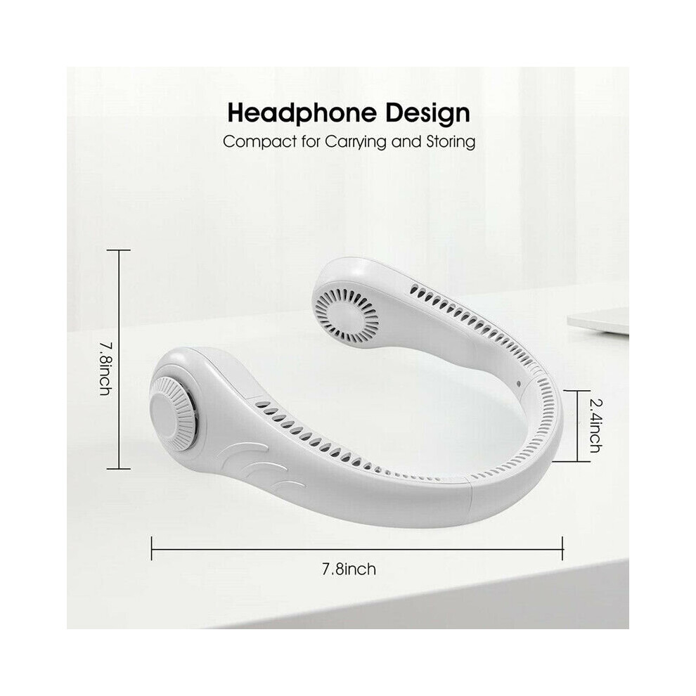 Hands-Free Neck Fan Hanging Bladeless Cooling Fan USB Rechargeable