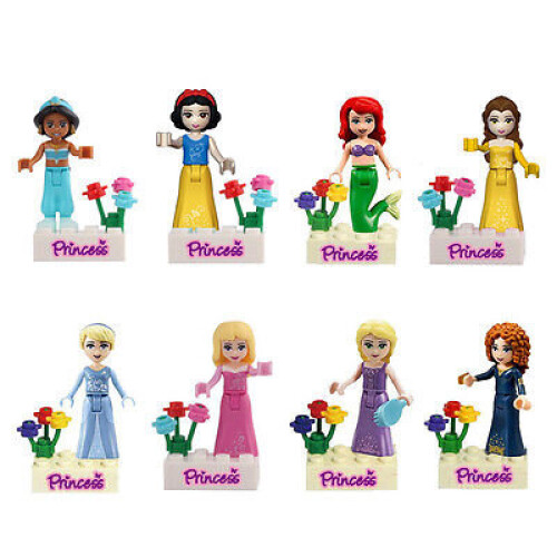 8Pcs/Set Magical World Girl Princesses Mermaid Minifigure Building Toys