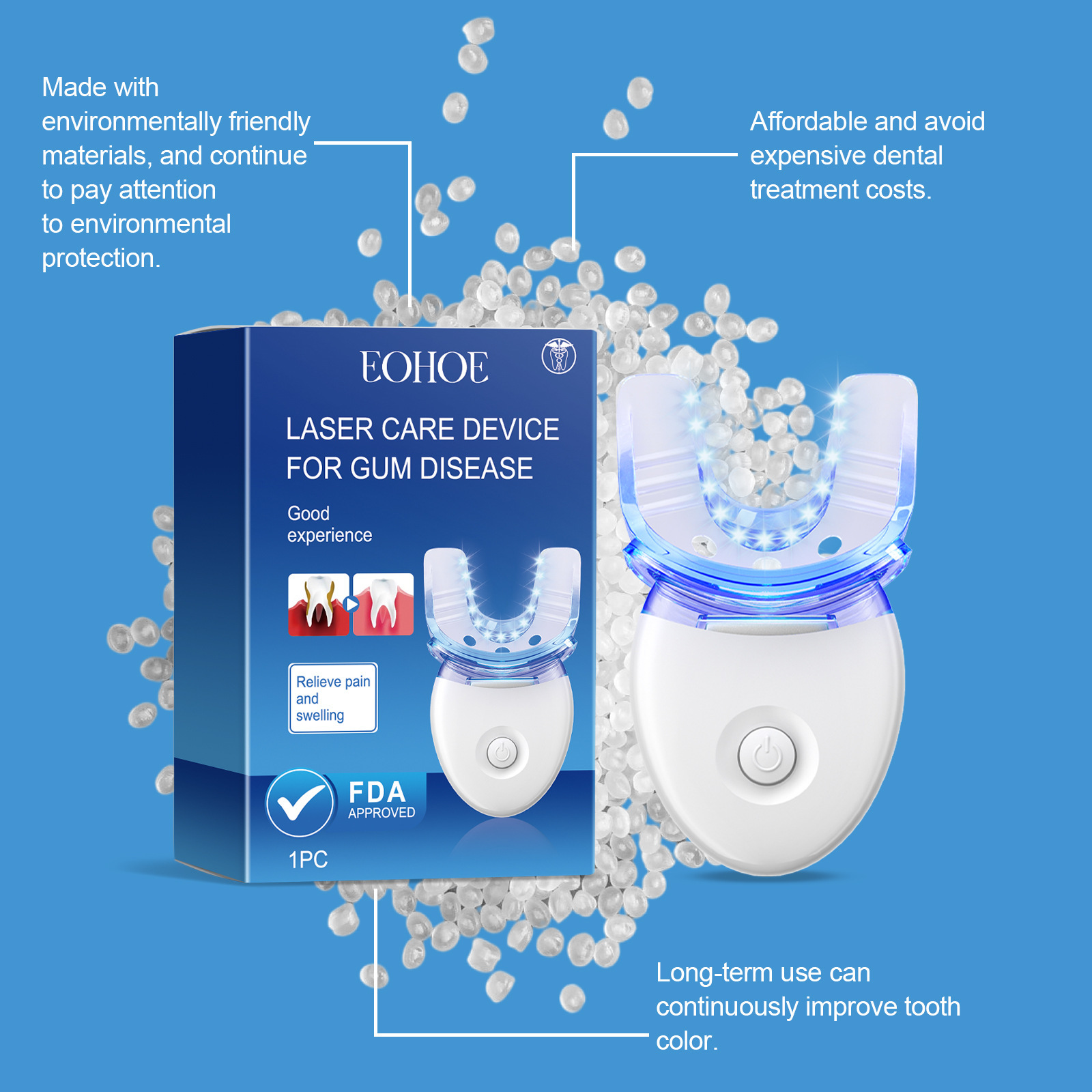Teeth Whitening Kit Teeth Whitener Dental Care Device Home Dental Tools for Achieving a Bright White Smile Portable