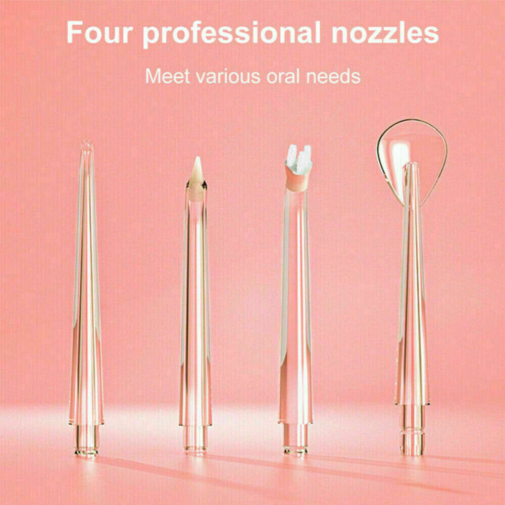 Cordless Dental Water Flosser Portable Dental Water Jet Pick Teeth Cleaner with 4 Jet Tips Floss USB Rechargeable
