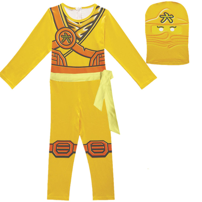 (Red 110) Kids Ninja Cosplay Costume Jumpsuit Set Halloween and Christmas Party Costume Street Costume Ninja Role Playing Costume for Boy and Girl