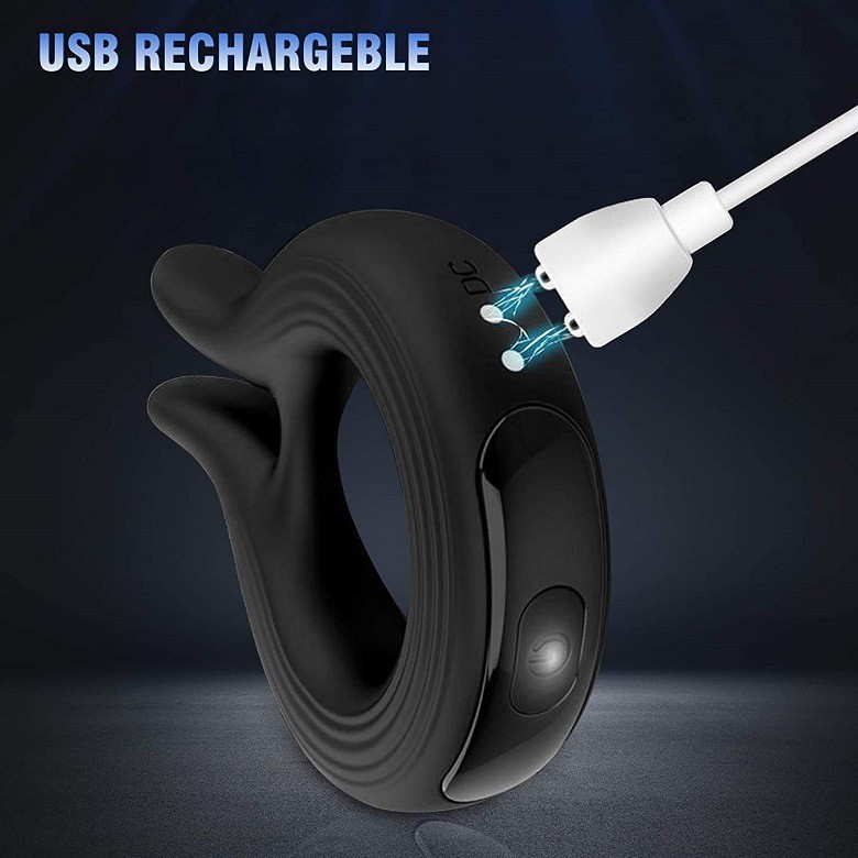 Silicone Penis Ring Vibrator Sex Toys For Men 10 Vibration Testicles Clitoris Stimulation for Man Adults Toys Delayed EjaEjaculation Sex Goods for Adults