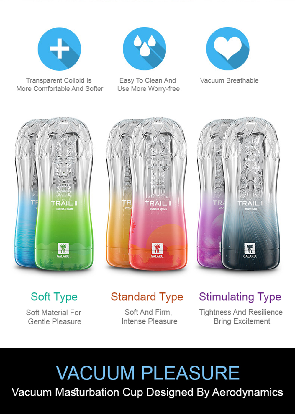 (Black) Male Masturbator Cup Soft Pussy Sex Toys Transparent Vagina Adult Endurance Exercise Sex Products Erotic Adult Supplies Vacuum Pocket Cup Masturbation for Men