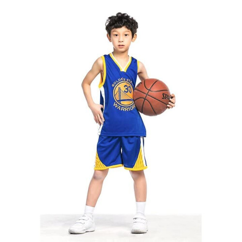 (Blue 2XS) Golden State Warriors Kids Basketball Jersey