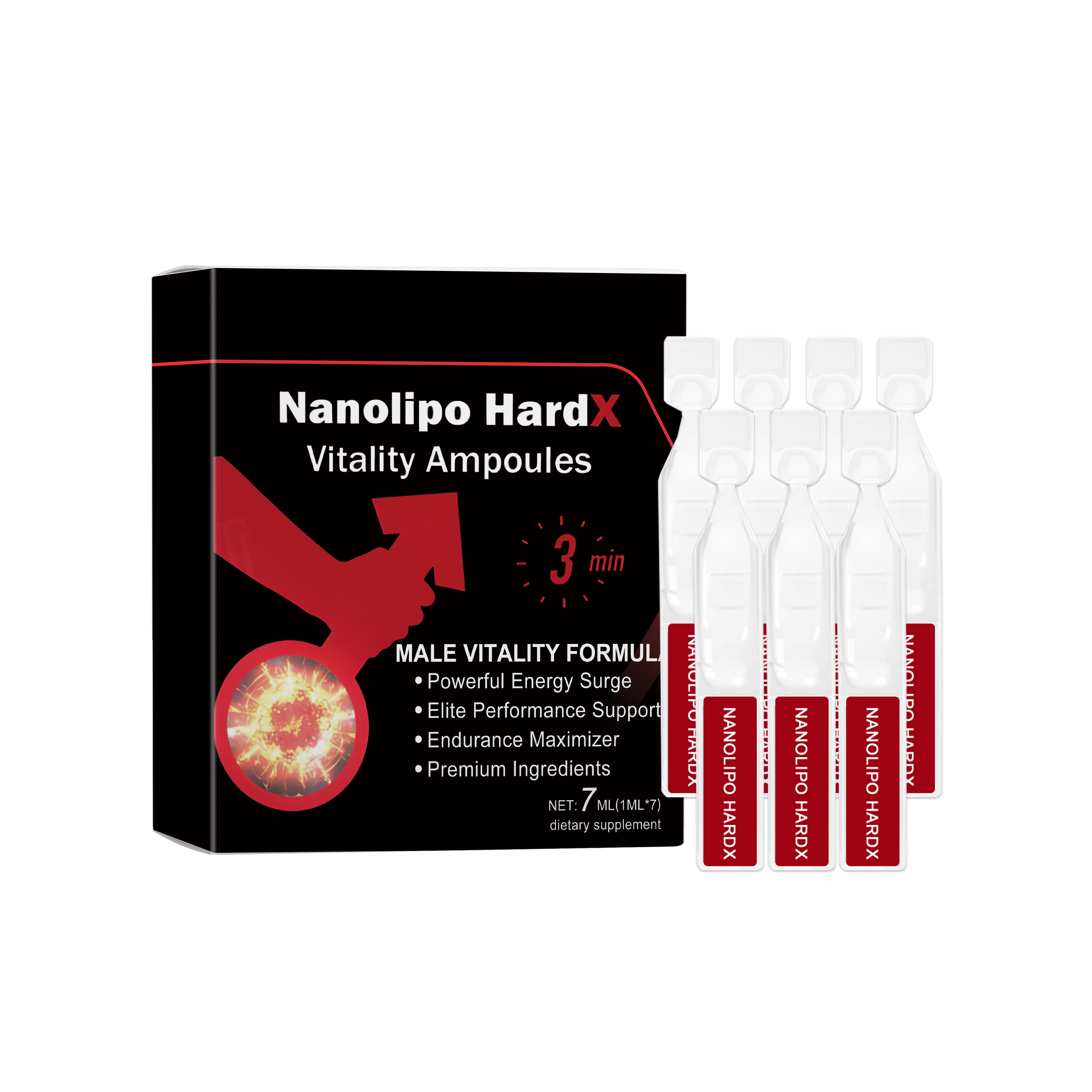 Erectile Function Support Enhance Blood Flow Powerful Energy Surge Premium Ingredients Endurance Maximizer Male Booster Drops Natural Dietary Supplement