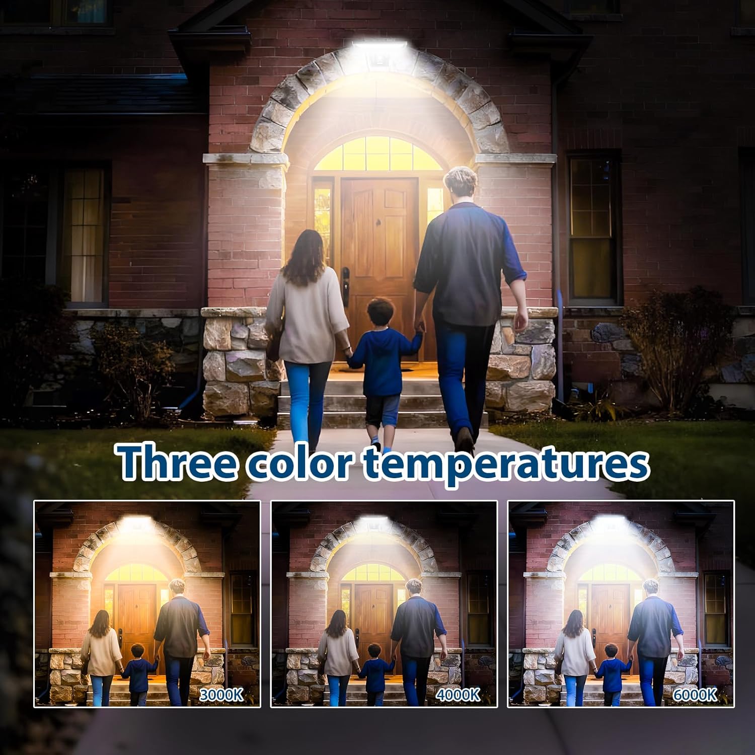 (2 pcs) Solar Security Lights 104 LED Motion Sensor Lights Outdoor Remote Control IP65 Waterproof 3 Color Temperatures 4 Modes Outside Lights Solar Powered for Yard