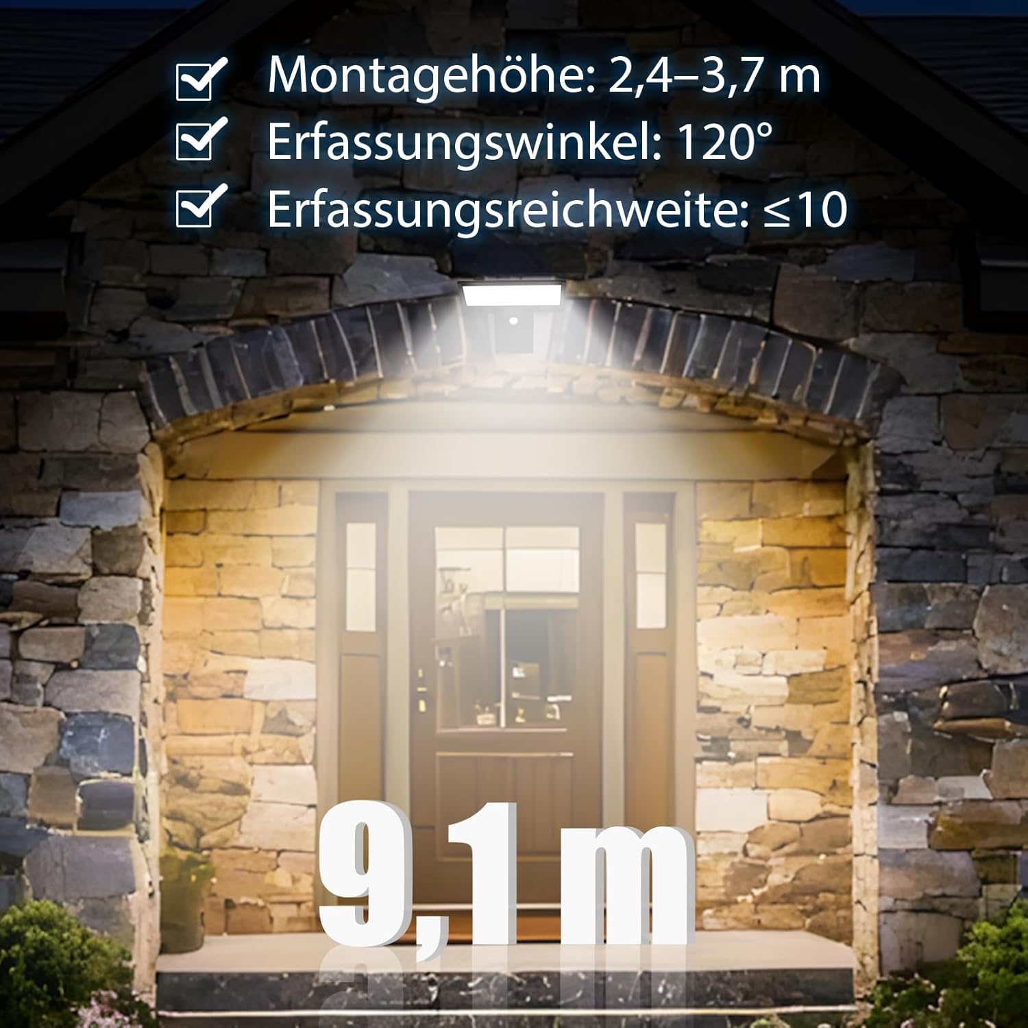 (2 pcs) Solar Security Lights 104 LED Motion Sensor Lights Outdoor Remote Control IP65 Waterproof 3 Color Temperatures 4 Modes Outside Lights Solar Powered for Yard
