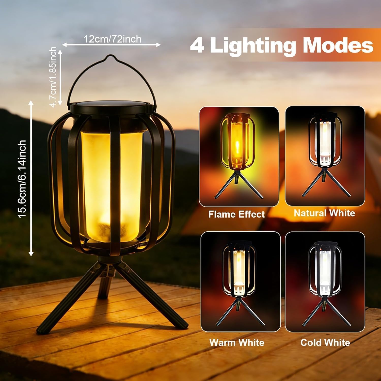 2 Pack Solar Flame Lanterns Outdoor Hanging Standing Dual Use Solar USB Rechargeable IP65 Waterproof Garden Camping Festival Lights Solar Patio Lanterns
