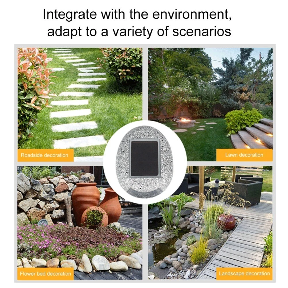 4PC Solar Power Waterproof Light Imitation Stone Lamp Garden Lawn Outdoor Lights