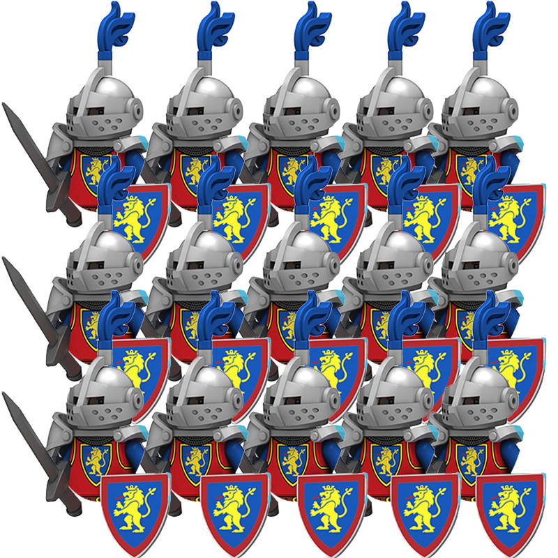 (Army D) Kids Toys Medieval Ancient Military Figures Dragon Country Soldier Green Dragon Knight Small Particles Building Block Model