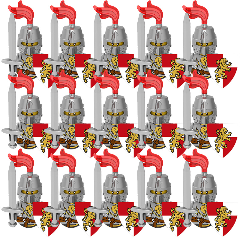 (Army D) Kids Toys Medieval Ancient Military Figures Dragon Country Soldier Green Dragon Knight Small Particles Building Block Model
