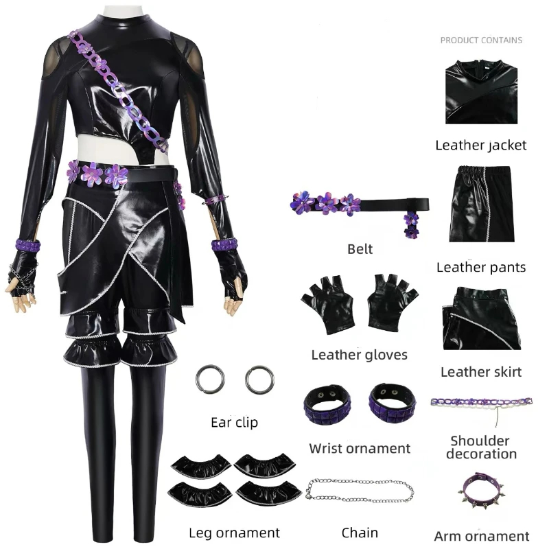(150CM) Childrens Party Rumi Zoey Mira Roleplay Costume Printed Outfit for Little Girls Birthday Dance Party