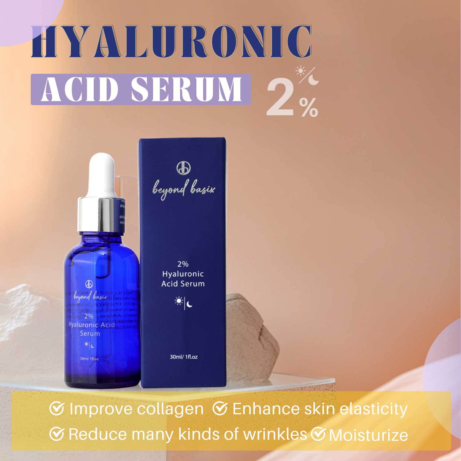2 Percent Hyaluronic Acid Serum Hydrating Moisturizing For Dry Skin Anti Aging Daily Face Care 30ml