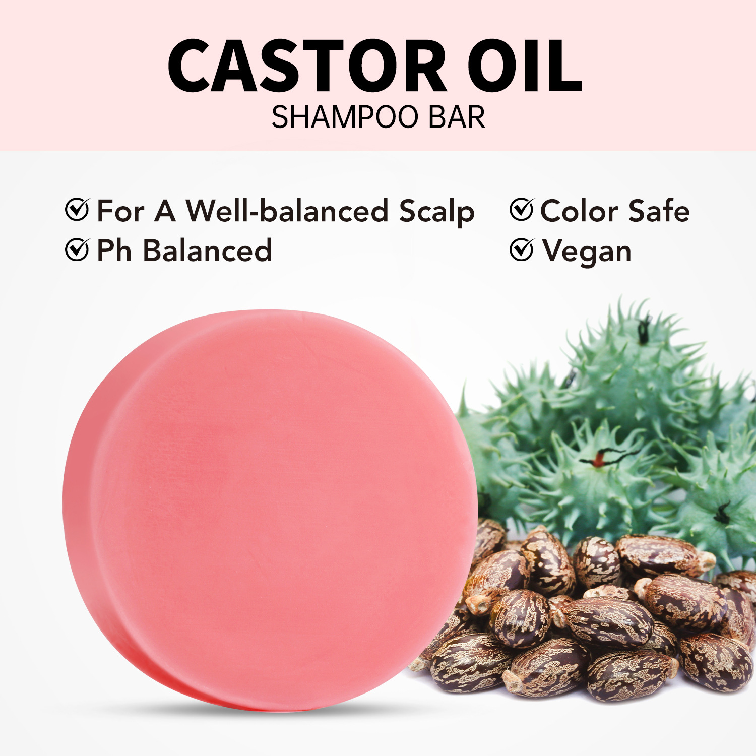 Castor Oil Shampoo Soap Nourishing Cleansing For Scalp And Hair Daily Care With Foaming Net 100g