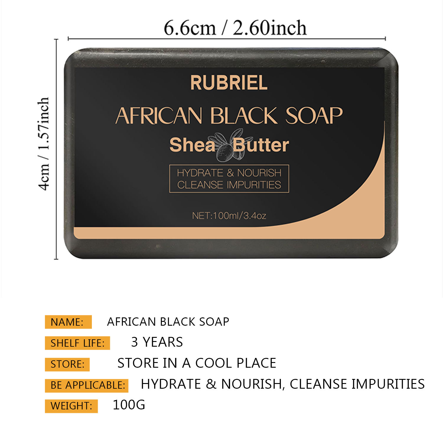 African Black Soap Deep Cleansing Moisturizing Nourishing For Body And Face Daily Handmade Skin Care Bar 100g