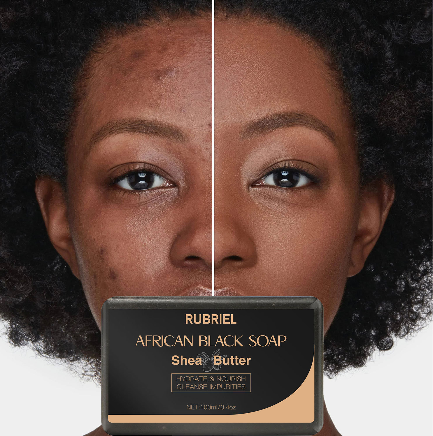 African Black Soap Deep Cleansing Moisturizing Nourishing For Body And Face Daily Handmade Skin Care Bar 100g