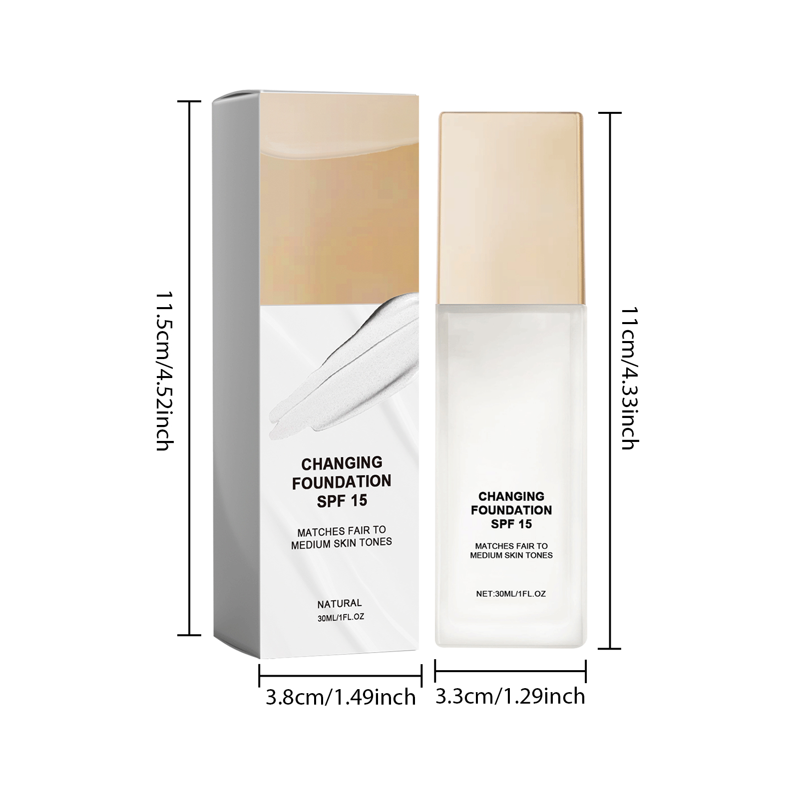 Natural Tone Color Changing Moisturizing Foundation Even Skin Soft Makeup Long Lasting Shiny Fine Transparent Conceal Face