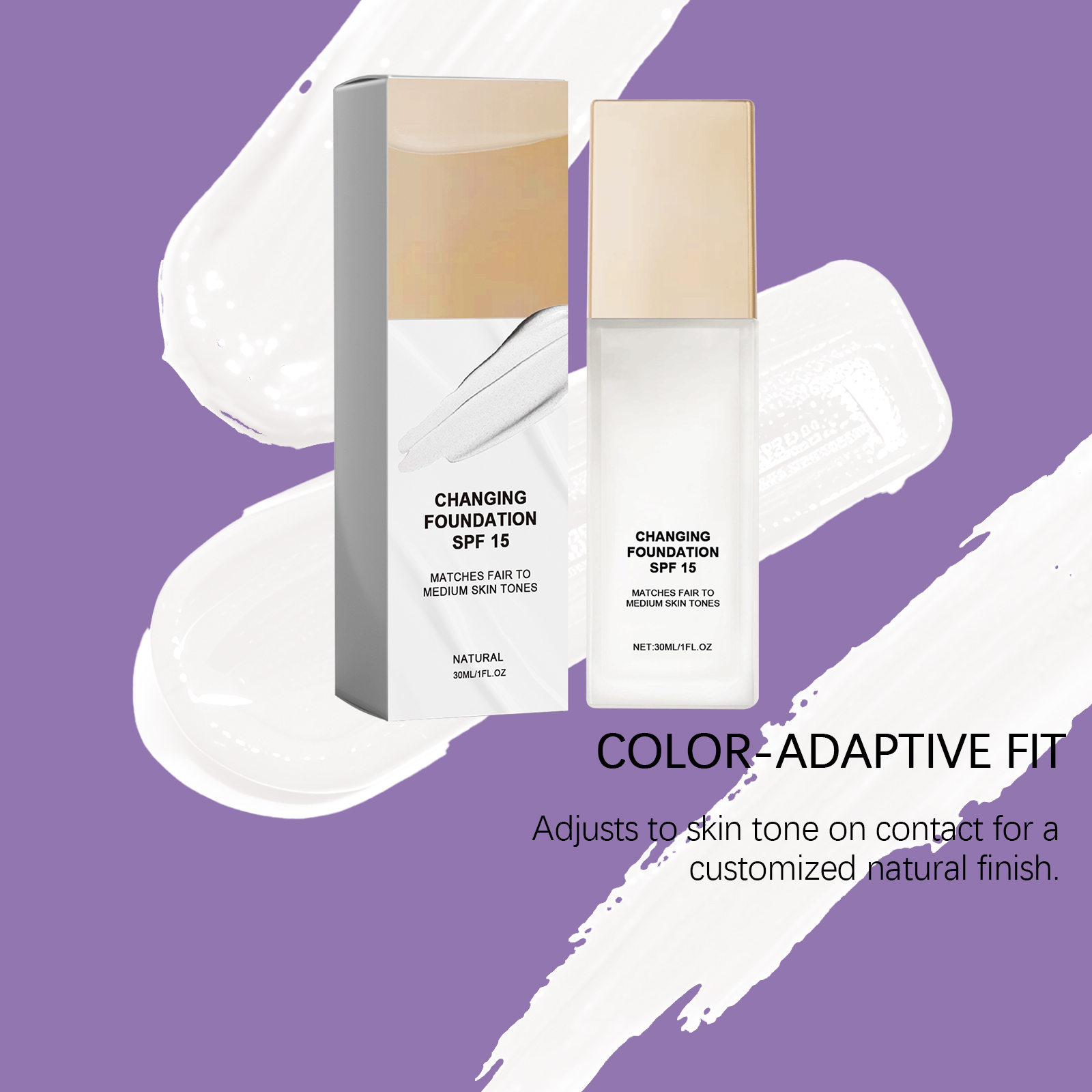 Natural Tone Color Changing Moisturizing Foundation Even Skin Soft Makeup Long Lasting Shiny Fine Transparent Conceal Face