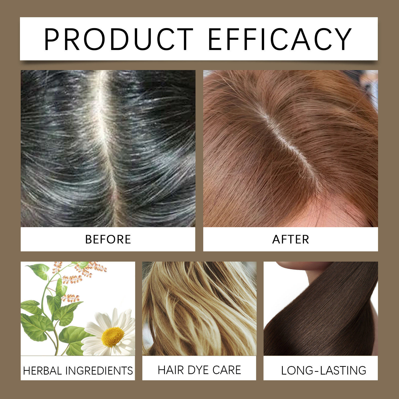 Hair Dye Shampoo Light Brown Plant Extract Nourish Mild Easy Coloring Diy Fashion Multi Color Home Hair Care Styling