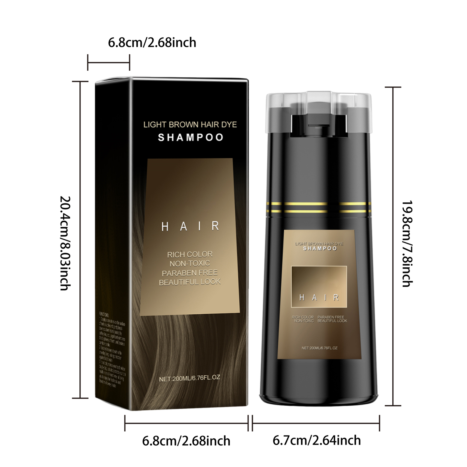 Hair Dye Shampoo Light Brown Plant Extract Nourish Mild Easy Coloring Diy Fashion Multi Color Home Hair Care Styling