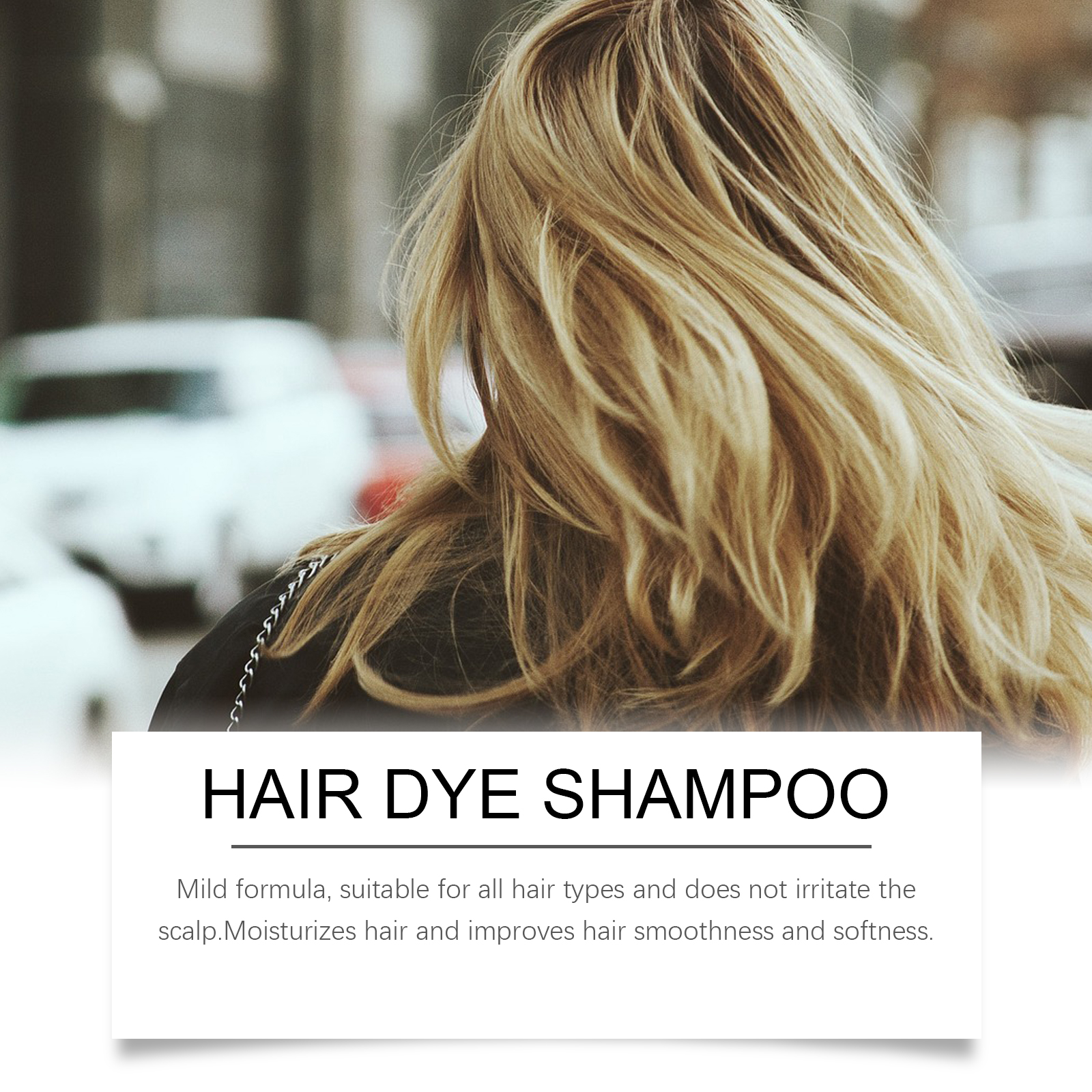 Hair Dye Shampoo Light Brown Plant Extract Nourish Mild Easy Coloring Diy Fashion Multi Color Home Hair Care Styling