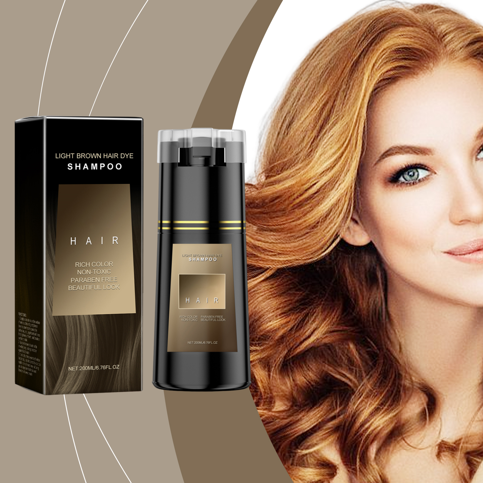 Hair Dye Shampoo Light Brown Plant Extract Nourish Mild Easy Coloring Diy Fashion Multi Color Home Hair Care Styling