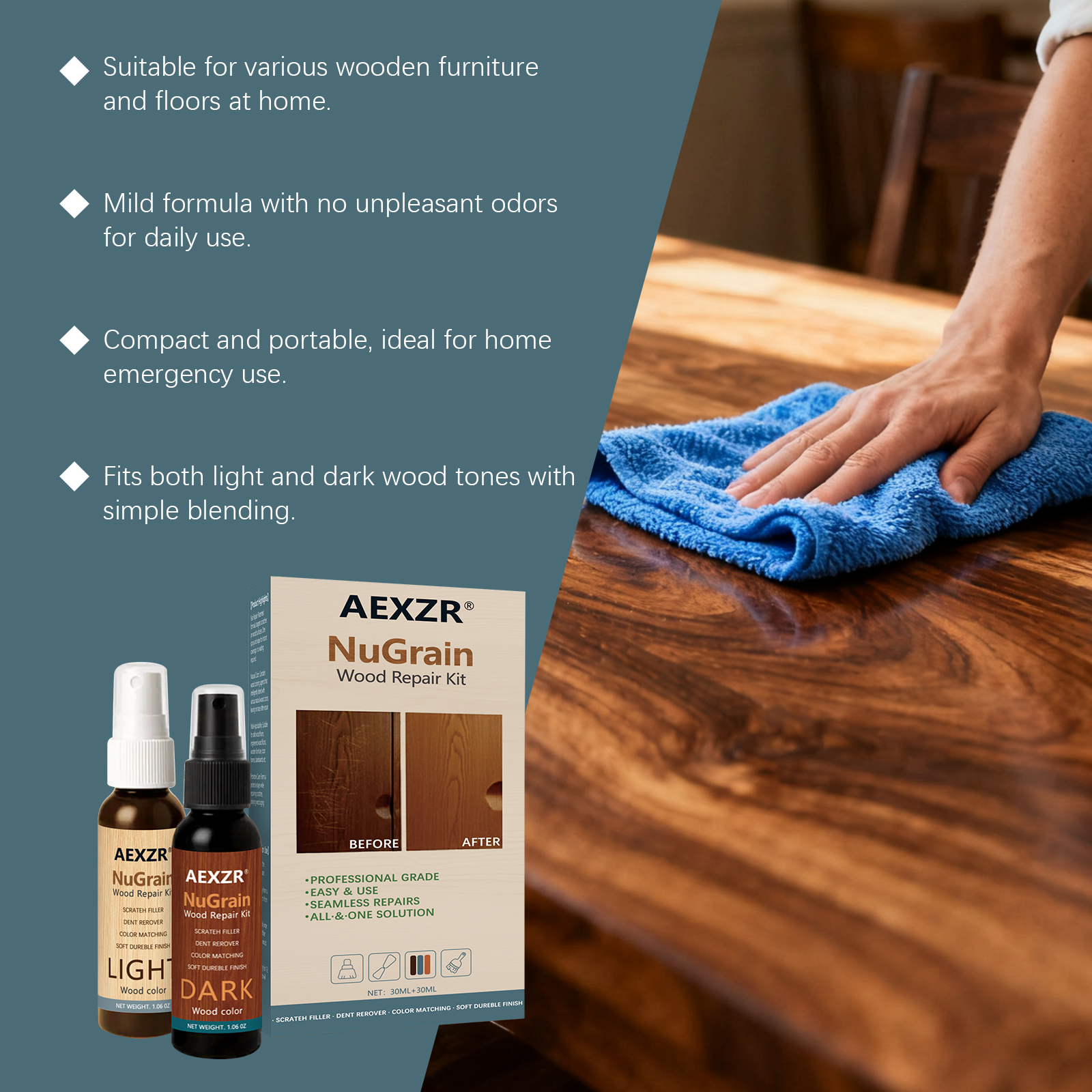 Wood Floor Care Spray Deep Clean Surface Protect Agent Household Indoor Home Flooring Maintenance Liquid