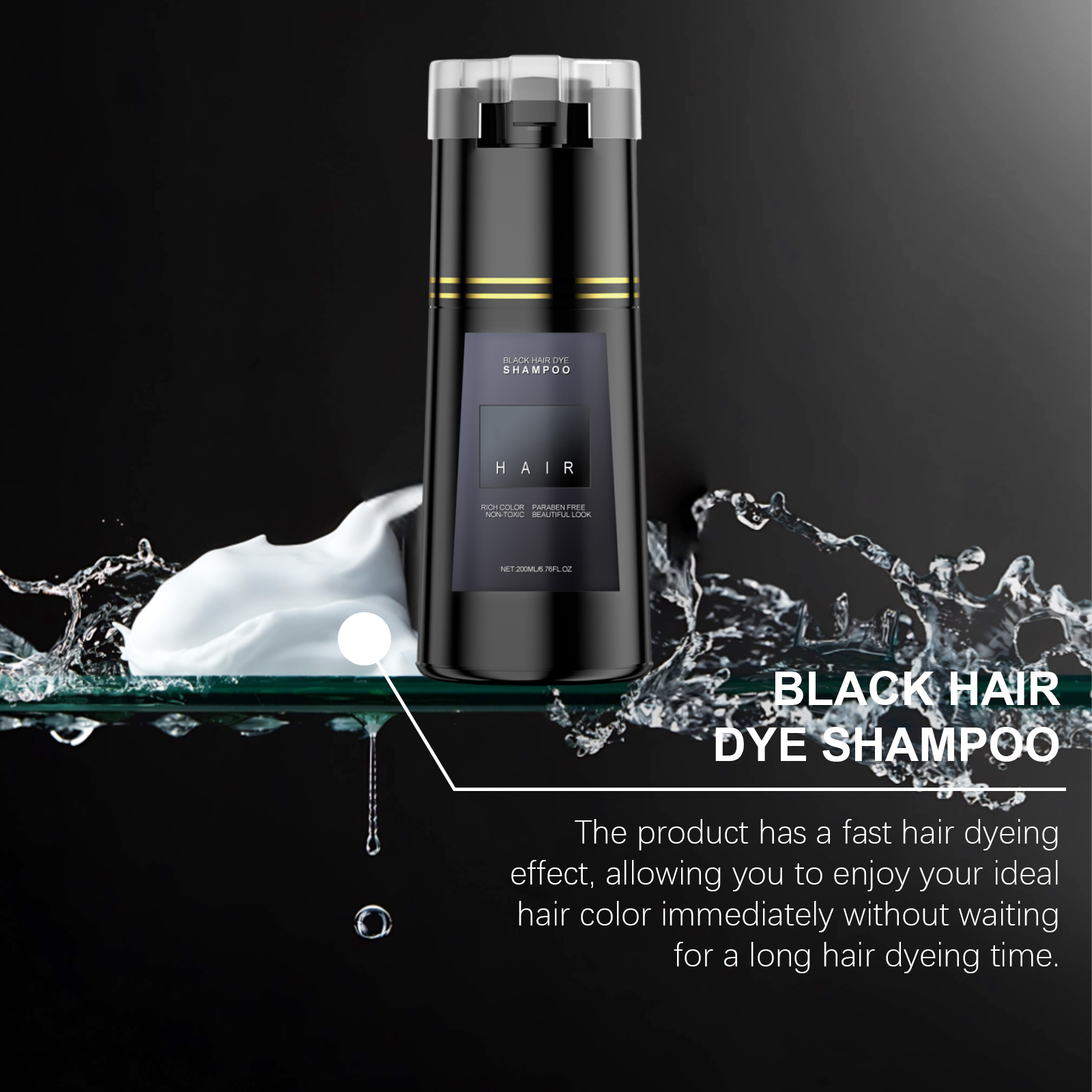 (Brown) Hair Dye Shampoo Light Brown Plant Extract Nourish Mild Easy Coloring Diy Fashion Multi Color Home Hair Care Styling