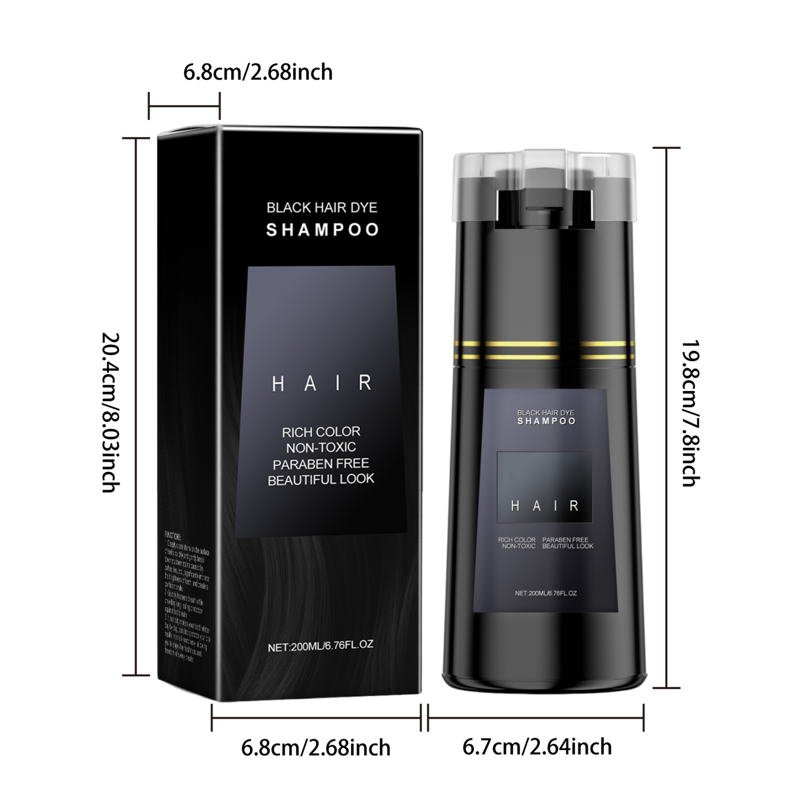 (Brown) Hair Dye Shampoo Light Brown Plant Extract Nourish Mild Easy Coloring Diy Fashion Multi Color Home Hair Care Styling