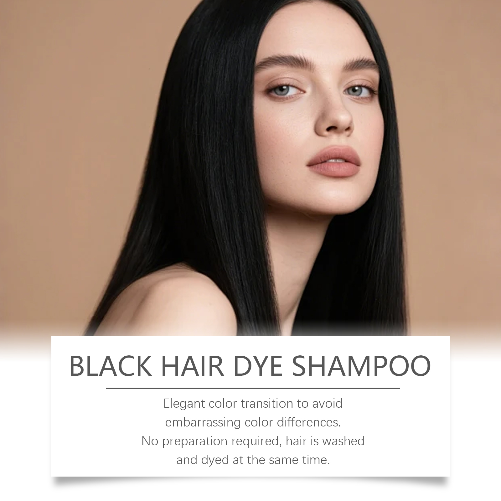(Brown) Hair Dye Shampoo Light Brown Plant Extract Nourish Mild Easy Coloring Diy Fashion Multi Color Home Hair Care Styling