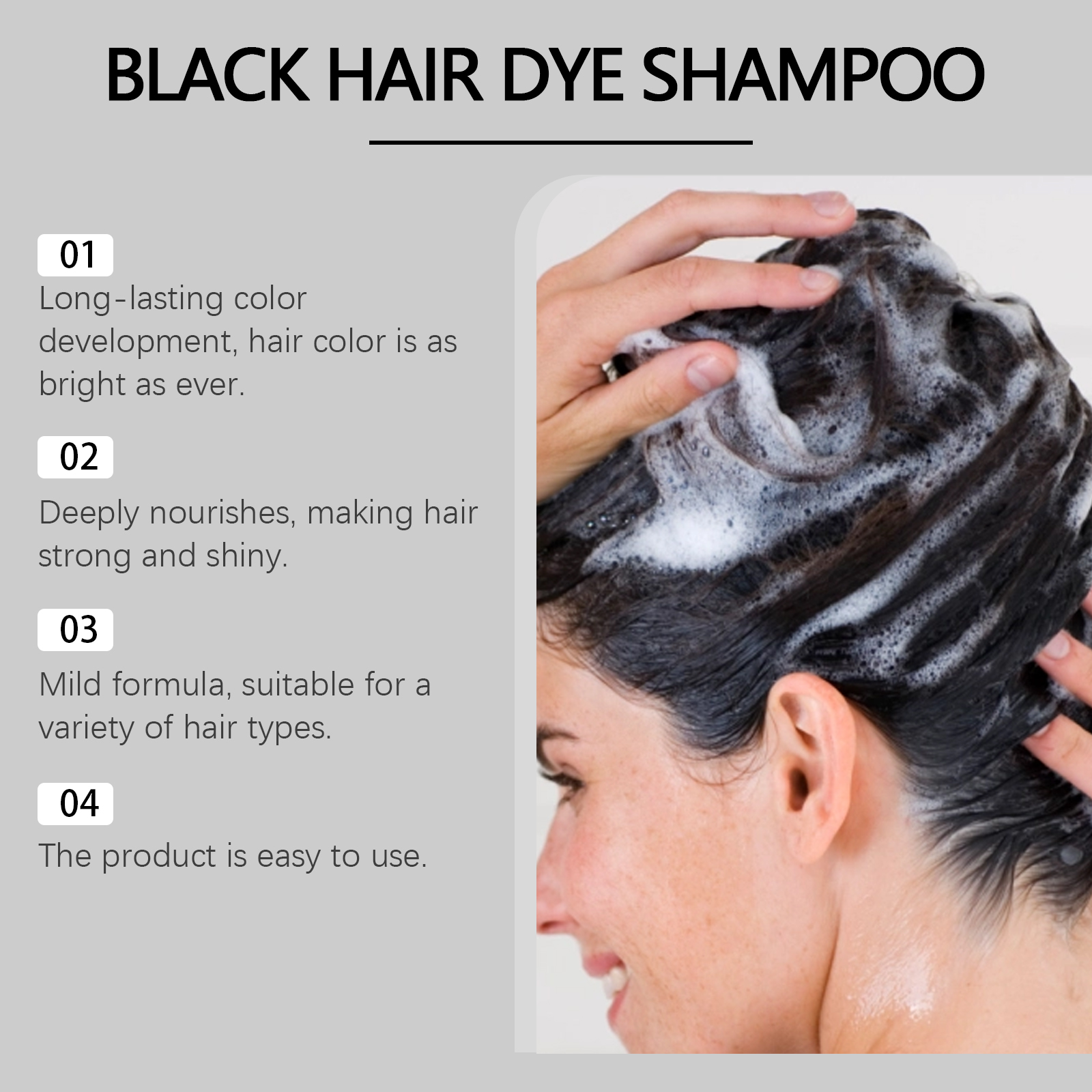 (Brown) Hair Dye Shampoo Light Brown Plant Extract Nourish Mild Easy Coloring Diy Fashion Multi Color Home Hair Care Styling