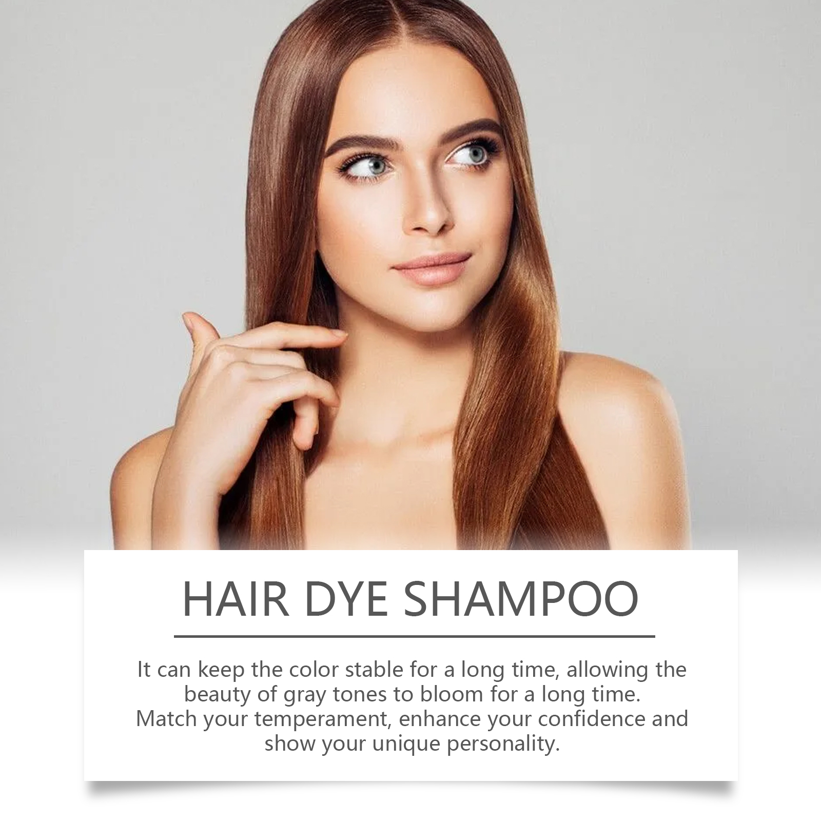 (Brown) Hair Dye Shampoo Light Brown Plant Extract Nourish Mild Easy Coloring Diy Fashion Multi Color Home Hair Care Styling