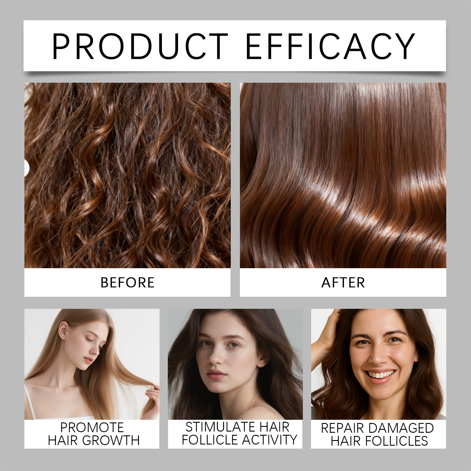 Herbal Hair Care Roller Mild Ingredients Nourish Hair Light Smooth Fresh Non Sticky Daily Hair Maintenance
