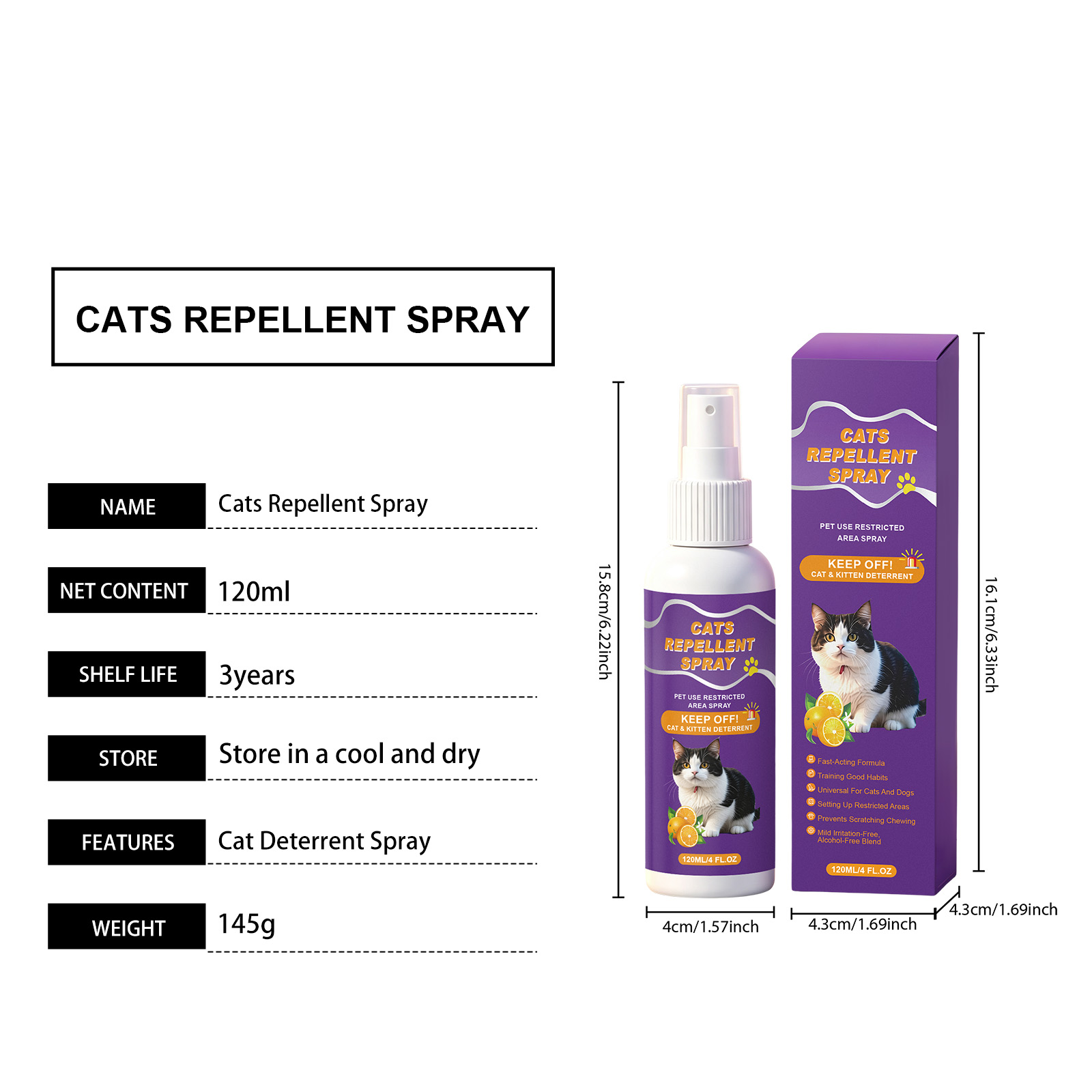 Cat Repellent Spray Daily Mild Convenient Training Indoor Household Furniture Anti Pet Scratch Bite