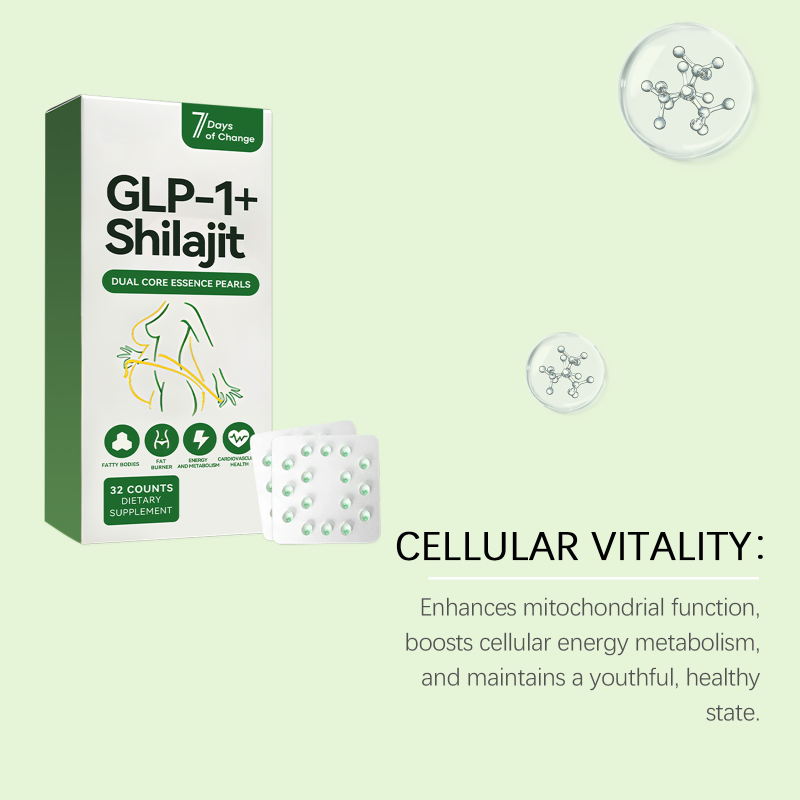 Body Care Bead Capsule Mild Ingredient Gentle Nourish Slim Figure Adjust Posture Daily Nutrition Supplement Oral Health Supply