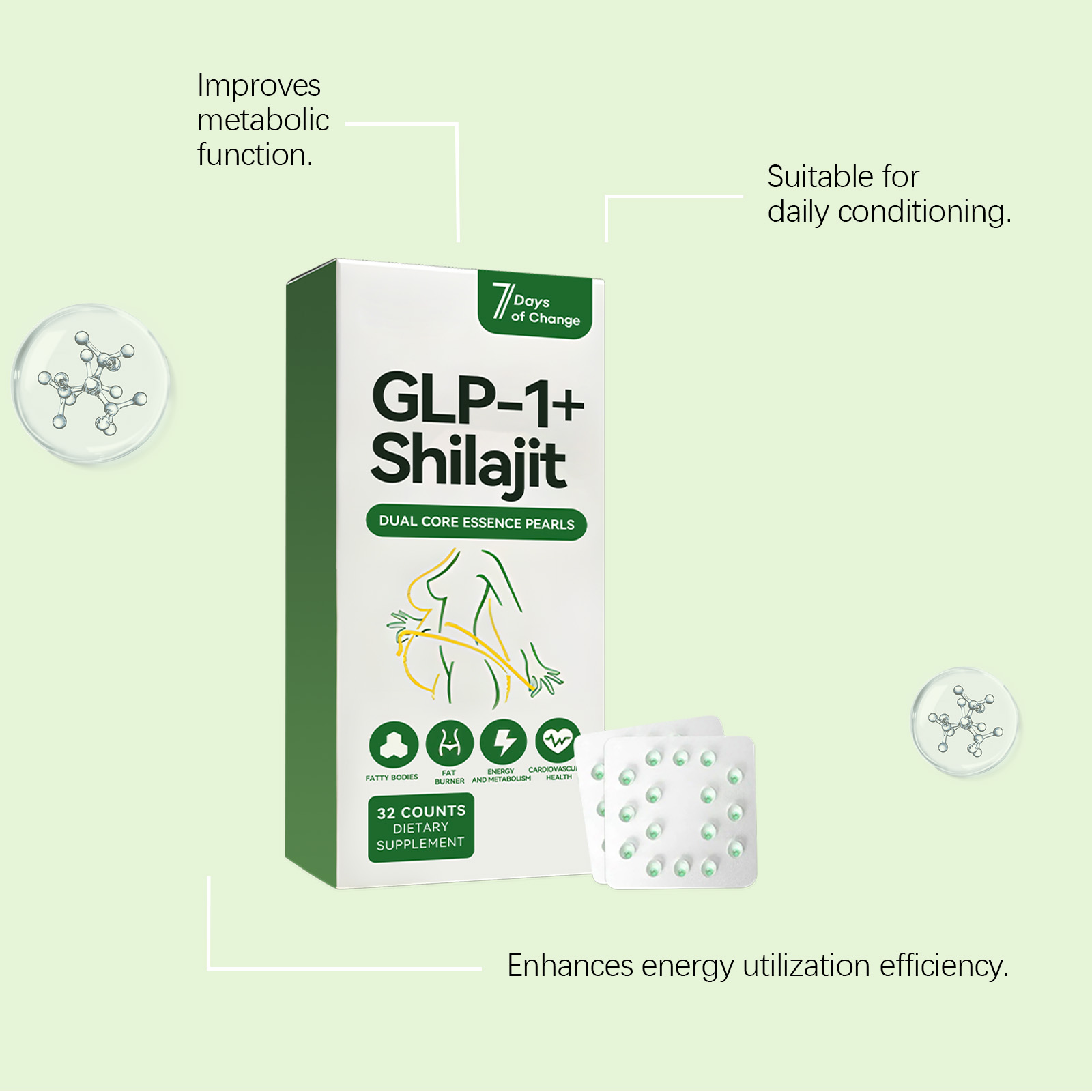Body Care Bead Capsule Mild Ingredient Gentle Nourish Slim Figure Adjust Posture Daily Nutrition Supplement Oral Health Supply