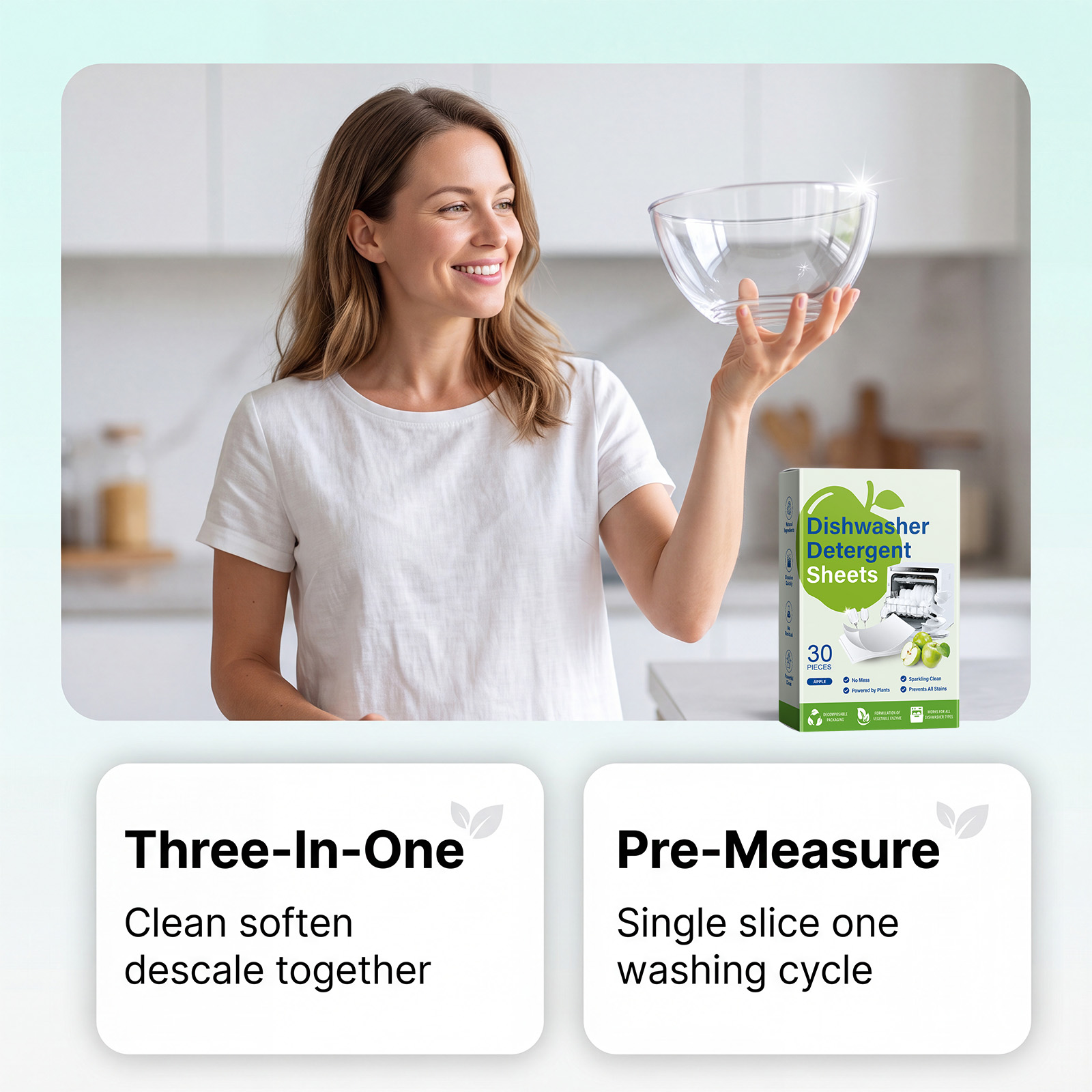 Dishwasher Cleaning Tablets Household Cleaning Stain Removing Odor Eliminating Convenient Fresh Care Appliance
