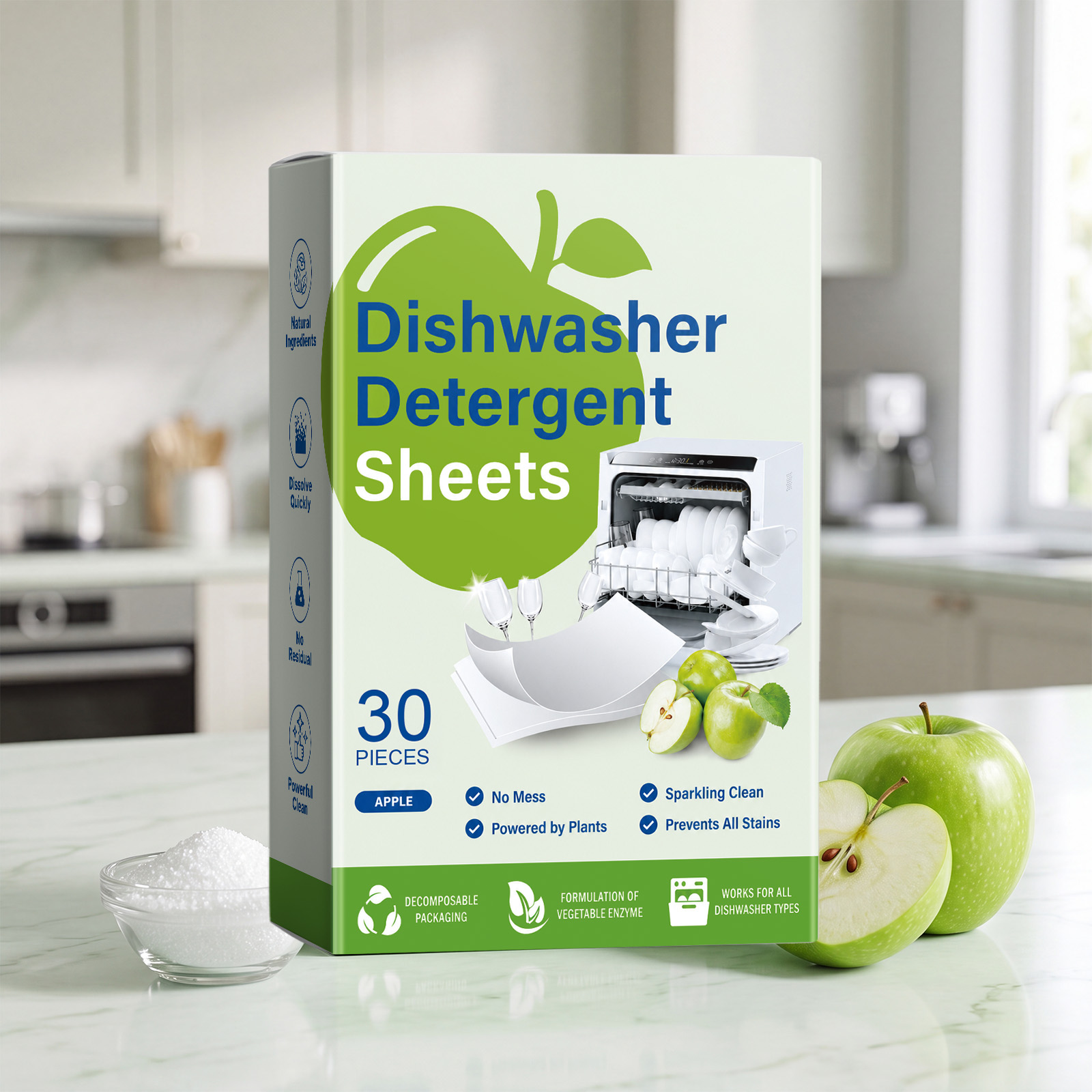 Dishwasher Cleaning Tablets Household Cleaning Stain Removing Odor Eliminating Convenient Fresh Care Appliance