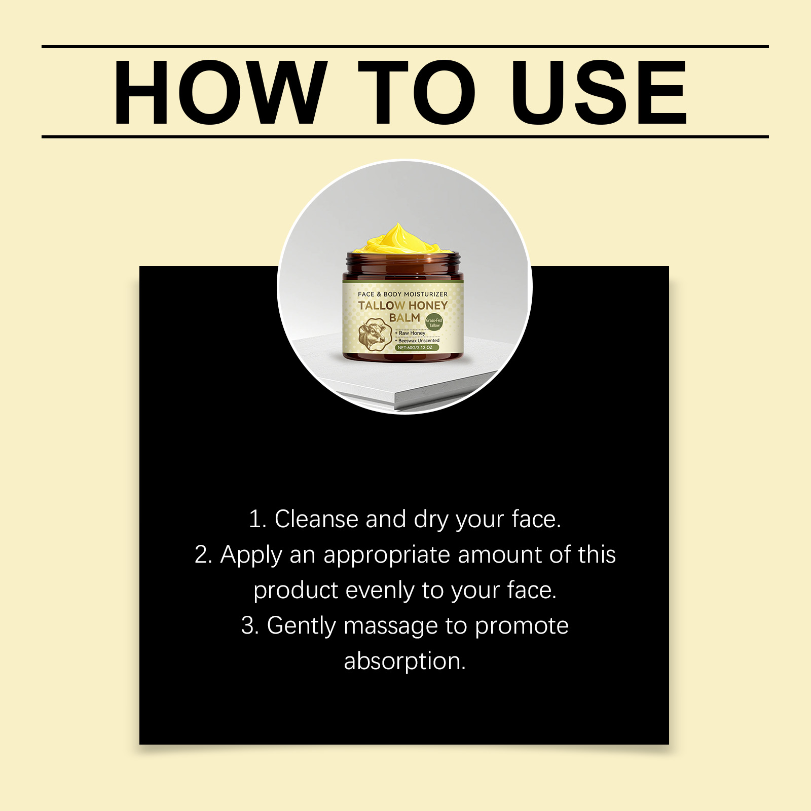 Tallow Skin Ointment Mild Moist Hydrate Soft Smooth Bright Comfort Whole Body Skin Care Cream