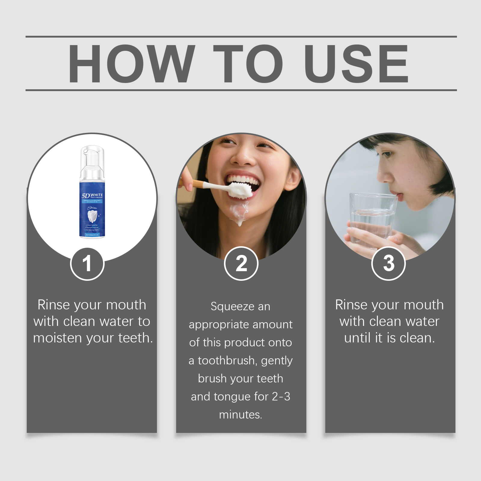 Whitening Dental Mousse Gentle Cleansing Protect Clean Teeth Daily Fresh Comfort Oral Care