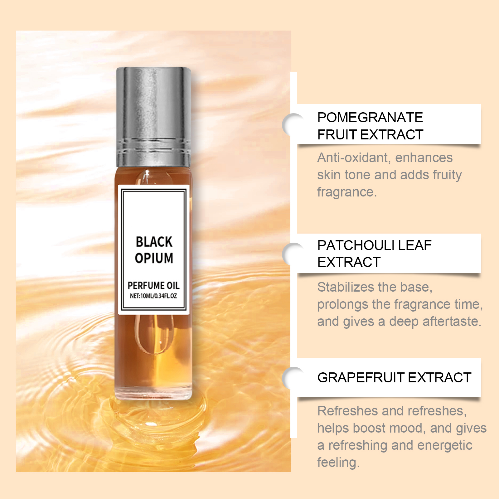 Yellow Jasmine Fragrance Water Long Lasting Portable Design Wrist Neck Niche Light Fragrance Fresh Atmosphere Perfume