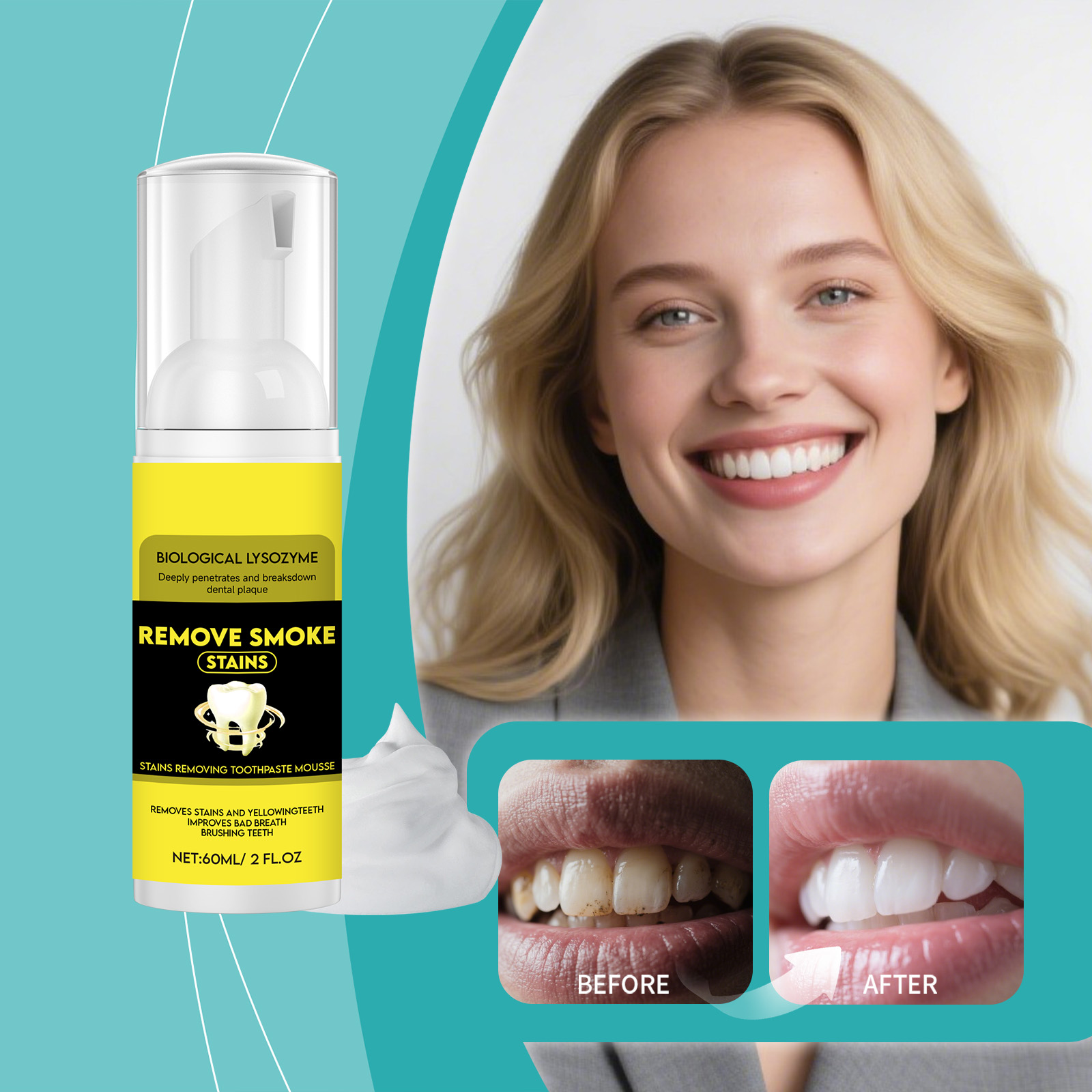Mousse Toothpaste Fresh Mint Mild Clean Teeth Pure Mouth Portable Gentle Daily Care