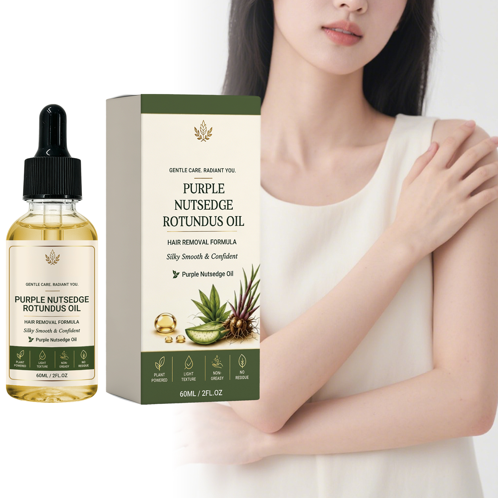 Cyperus Rotundus Care Oil Herbal Mild Fragrance Easy Spread Refreshing Non Sticky Whole Body Skin Daily Moisturizing Body Oil
