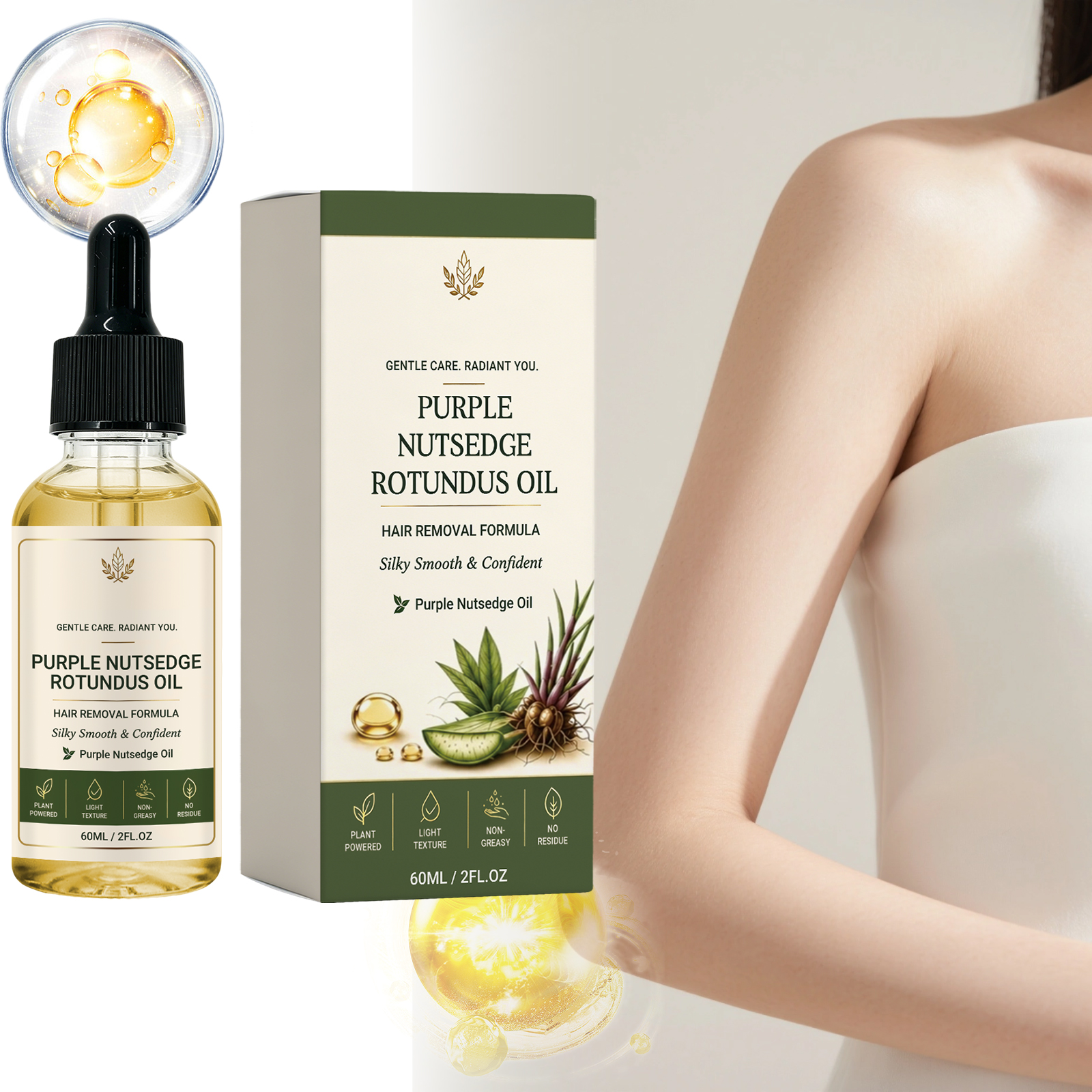 Cyperus Rotundus Care Oil Herbal Mild Fragrance Easy Spread Refreshing Non Sticky Whole Body Skin Daily Moisturizing Body Oil