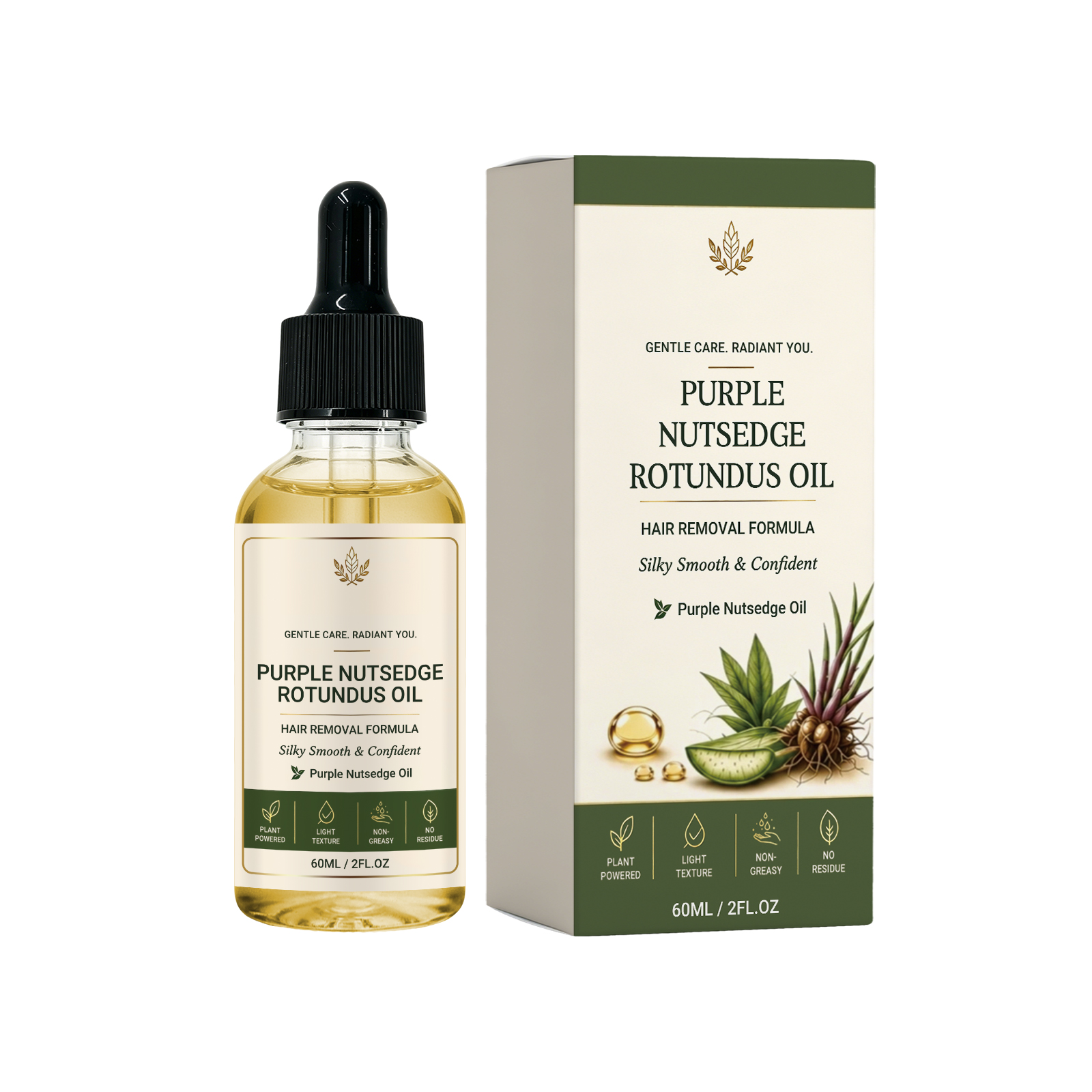 Cyperus Rotundus Care Oil Herbal Mild Fragrance Easy Spread Refreshing Non Sticky Whole Body Skin Daily Moisturizing Body Oil