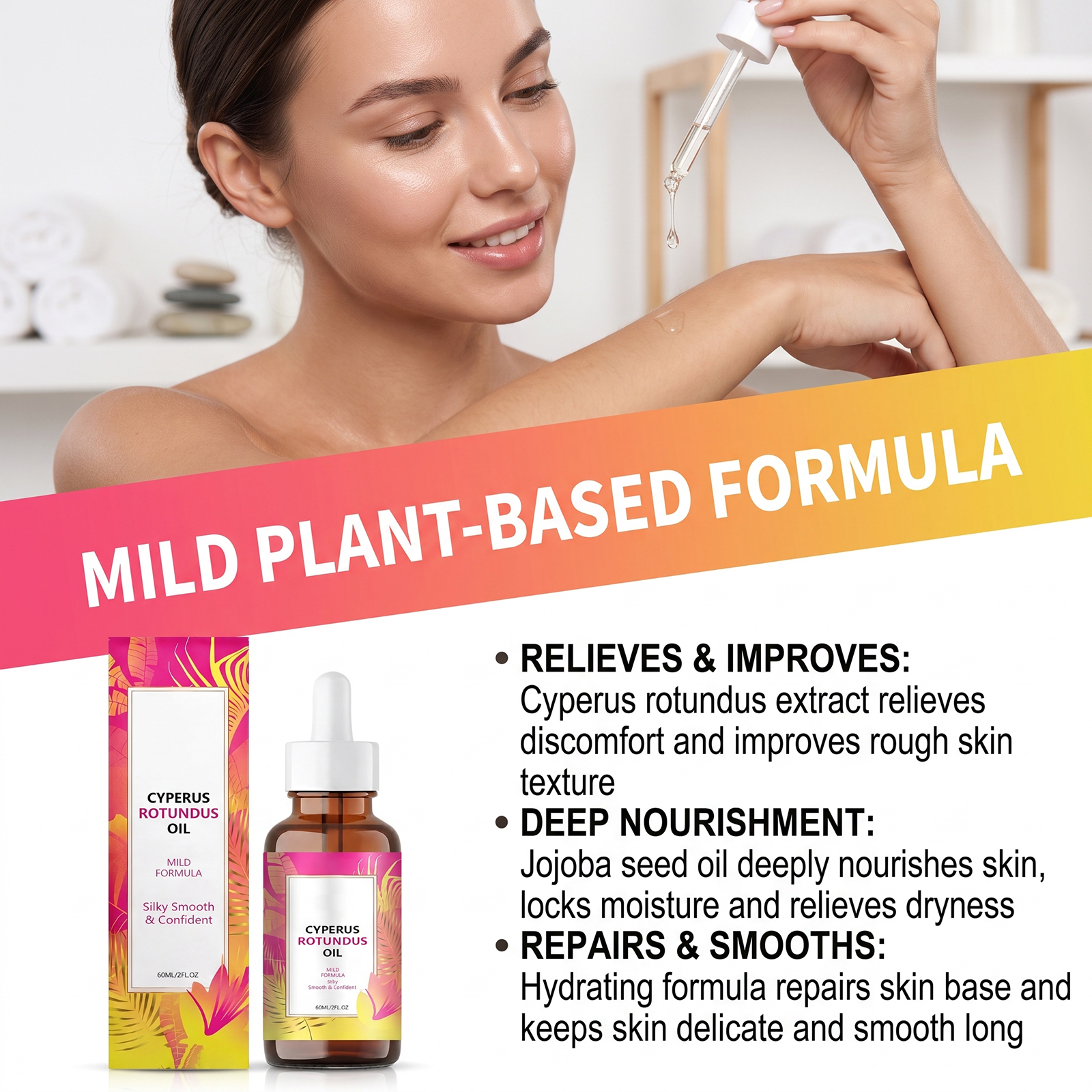 Cyperus Oil Soft Skin Delicate Moist Rough Care Mild Gentle Fresh Nonsticky Texture Nursing