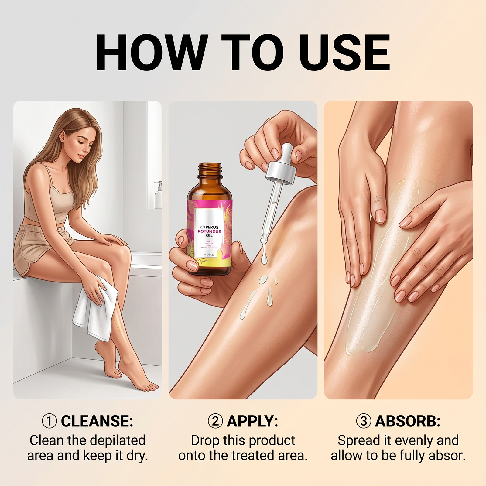 Cyperus Oil Soft Skin Delicate Moist Rough Care Mild Gentle Fresh Nonsticky Texture Nursing